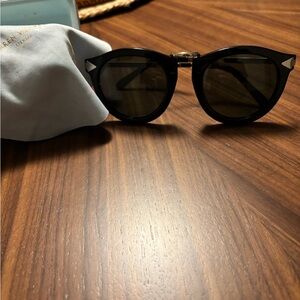 Karen Walker Black Round Sunglasses